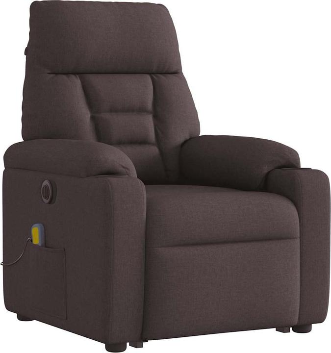 Produktbild VidaXL Elektrischer Massagesessel mit Aufstehhilfe Dunkelbraun Stoff