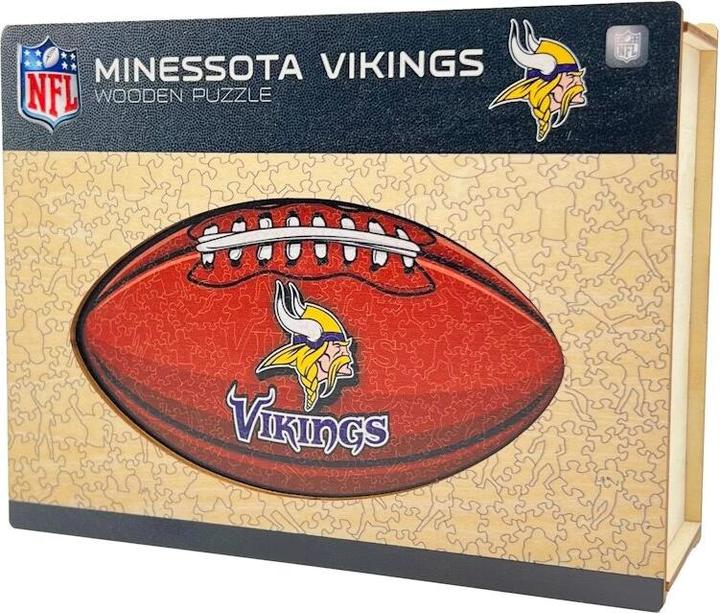 Actual product image Iconic NFL - Minnesota Vikings– Football with Logo - Wooden Puzzle Size L (500 pieces) (500 pieces)