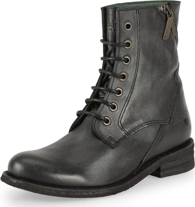 Image du produit Felmini GREDO D898 Bottes de motard à lacets en cuir noir avec une finition vintage. Ces bottes attrapent (39)