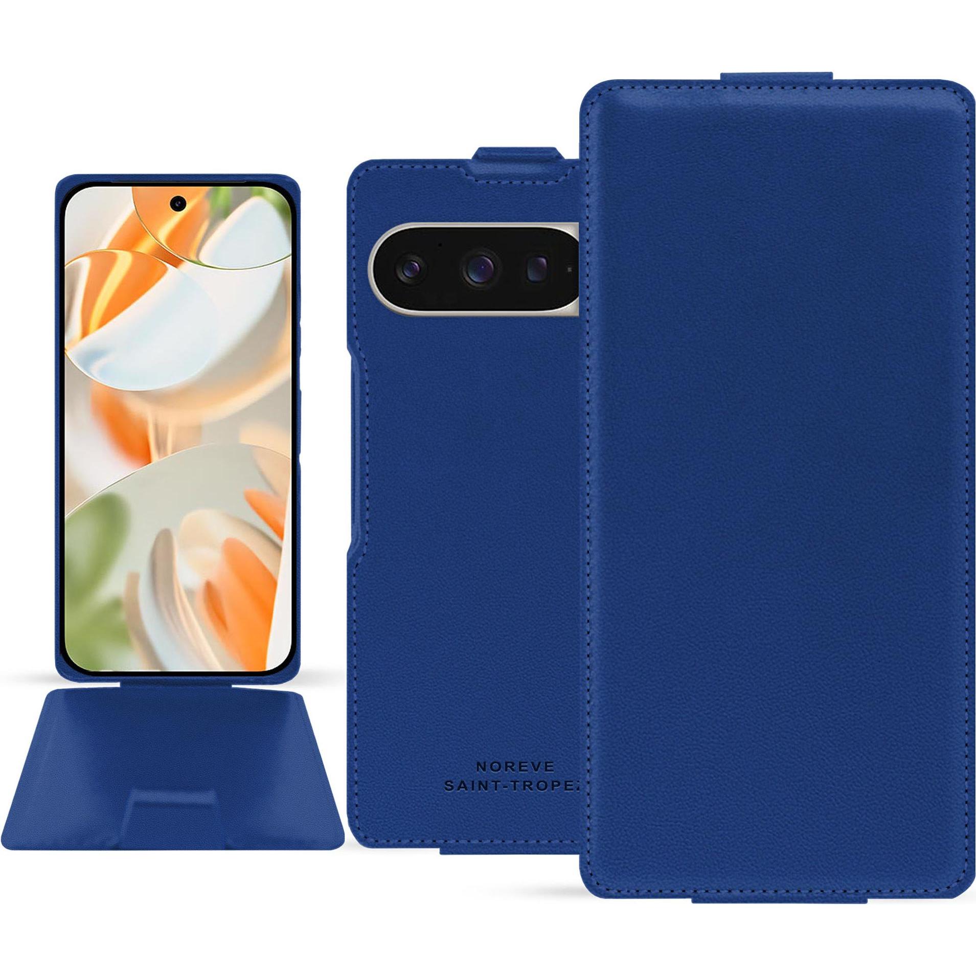 Thumbnail - Noreve Lederschutzhülle vertikal (Google Pixel 9 Pro Fold), Smartphone Hülle, Blau