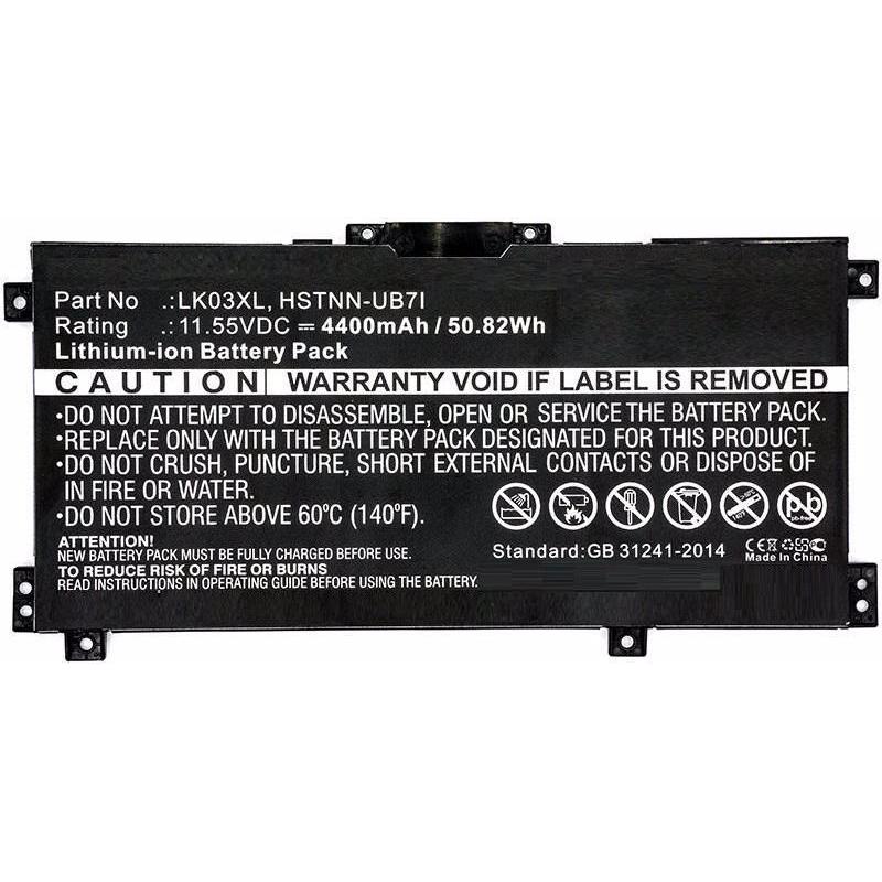 2-Power LK03XL (3 Zellen, 4835 mAh), Notebook Akku, Schwarz