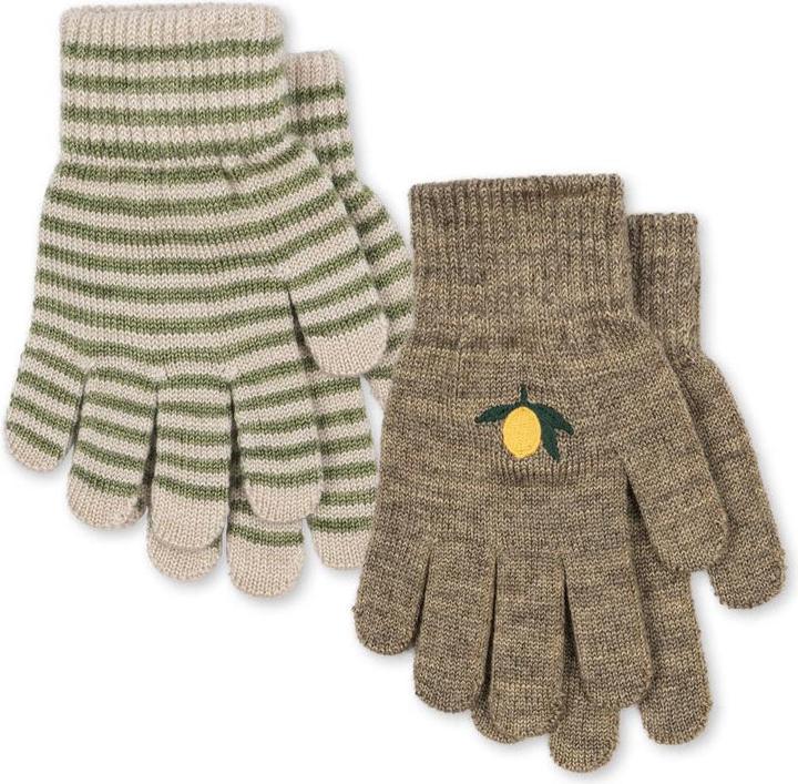 Actual product image Konges Slojd 2Pack Filla Handschuhe Lemon Stripe (9.5)