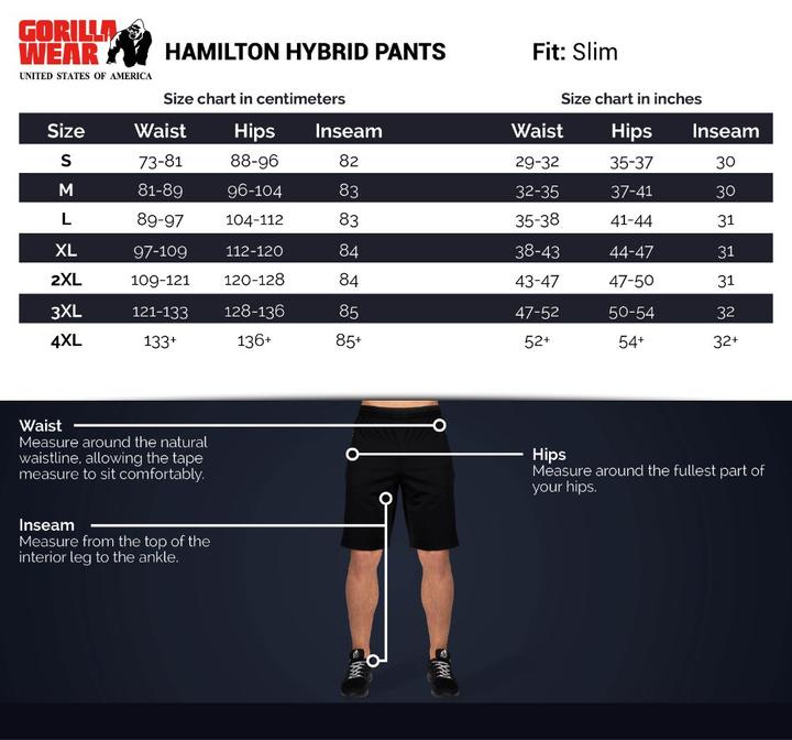 Image du produit Gorilla Wear Hamilton Hybrid Pants Black (XXL)