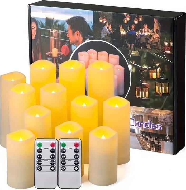 Actual product image Cbx 12 flameless LED candles with remote control and timer function (12x)