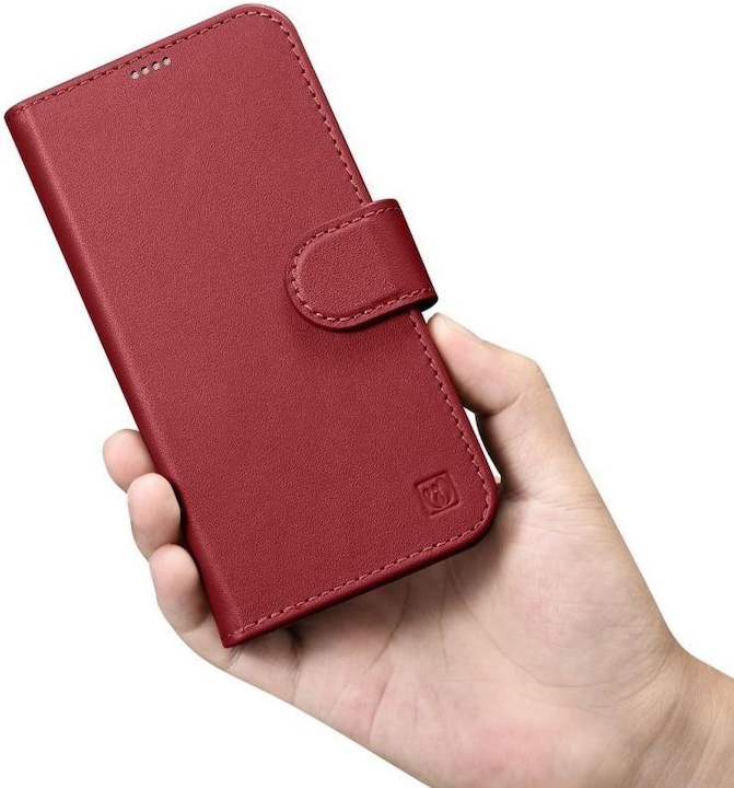 Produktbild iCarer Wallet Case 2 in1 Cover iPhone 14 Plus Anti-RFID Leder Flip Cover Rot (WMI14220727-RD) (Apple iPhone 14 Plus)