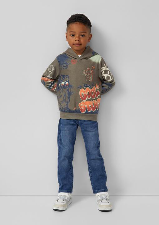 Produktbild s.Oliver Sweatshirt Hoodie mit All-over-Print im Graffiti-Stil (98)