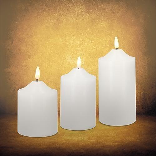 Produktbild Star Trading LED-Kerze Pillar Flamme 7.5 cm x 12 cm, Weiss (1 x)