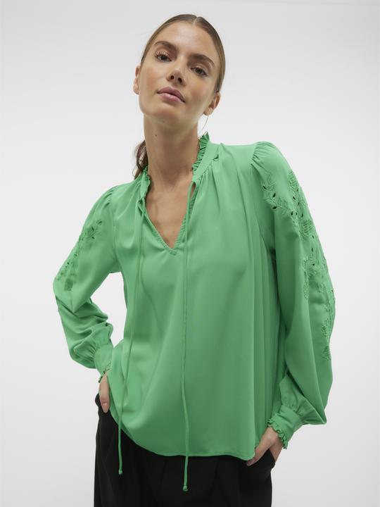 Produktbild Vero Moda Normal geschnitten V-Ausschnitt Ärmelbündchen mit Knopf Top Bluse (S)