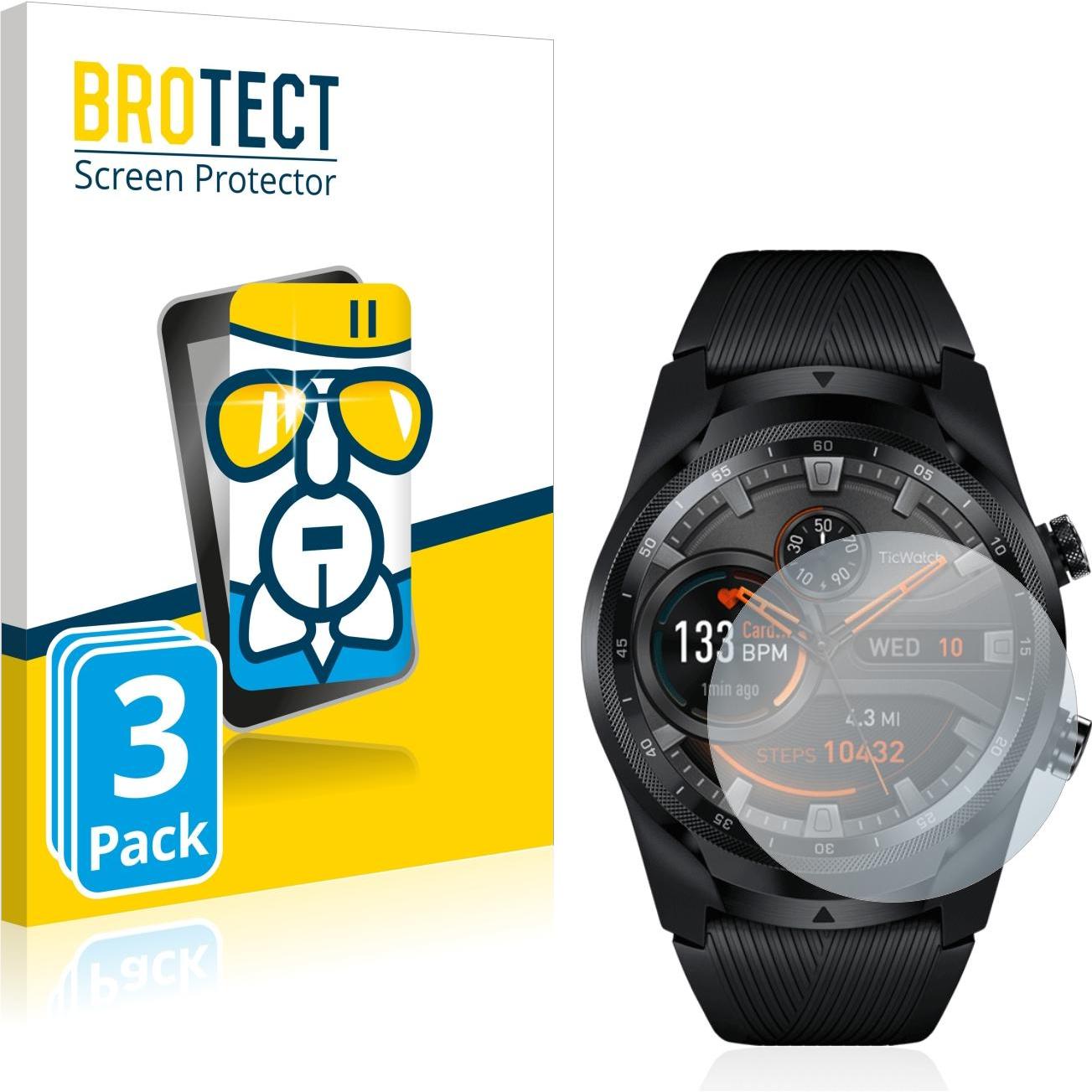 BROTECT AirGlass Panzerglasfolie, Smartwatch Schutzfolie, Transparent