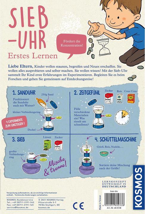 Image du produit Kosmos Boîte à expériences Apprendre, rechercher, découvrir : horloge à tamis