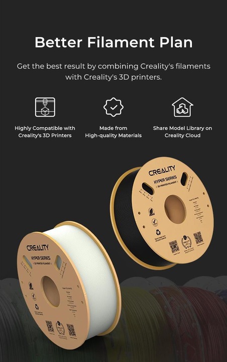 Produktbild Creality Hyper Speed PLA 1,75mm Filament 1kg (PLA, 1.75 mm, 1000 g, Gold)