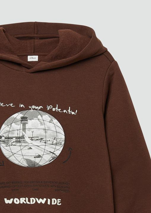 Produktbild s.Oliver Sweatshirt Kuscheliger Hoodie mit Frontprint (146, 152)