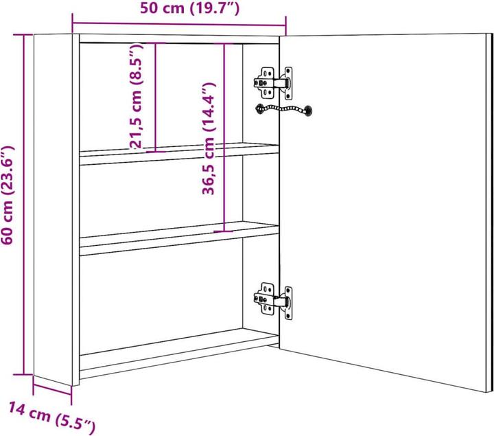 Produktbild vidaXL Badschrank (50 x 14 x 60 cm)