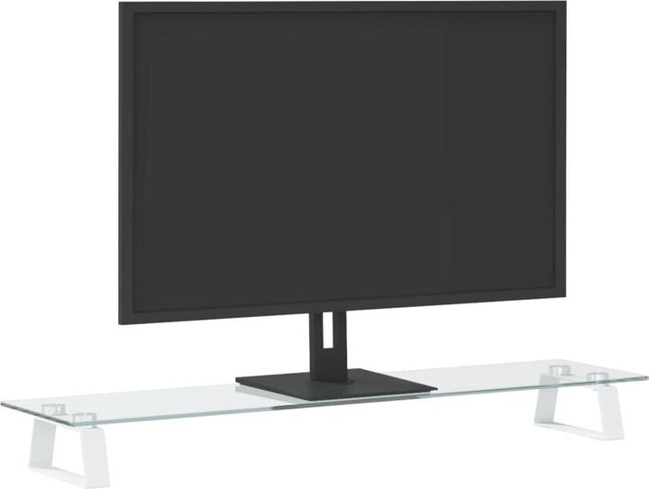 Image du produit vidaXL Support d'écran Blanc 80x20x8 cm verre trempé et