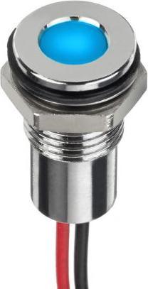 Produktbild RS PRO 8mm flush IP67 sealed chrome LED,blu 24V