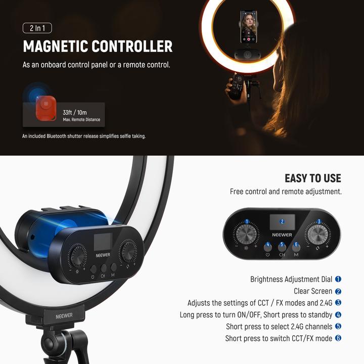 Immagine prodotto Neewer RL45B Edge Lit Soft Ring Light