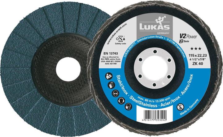 Produktbild Lukas Fächerschleifscheibe V2 POWER universal Ø 125 mm Zirkonkorund Korn 60 schräg (60)