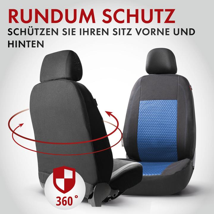 Produktbild Walser Autositzbezug ZIPP-IT Premium Avignon, PKW-Schonbezüge Komplettset mit Reiverschluss-System schwarz