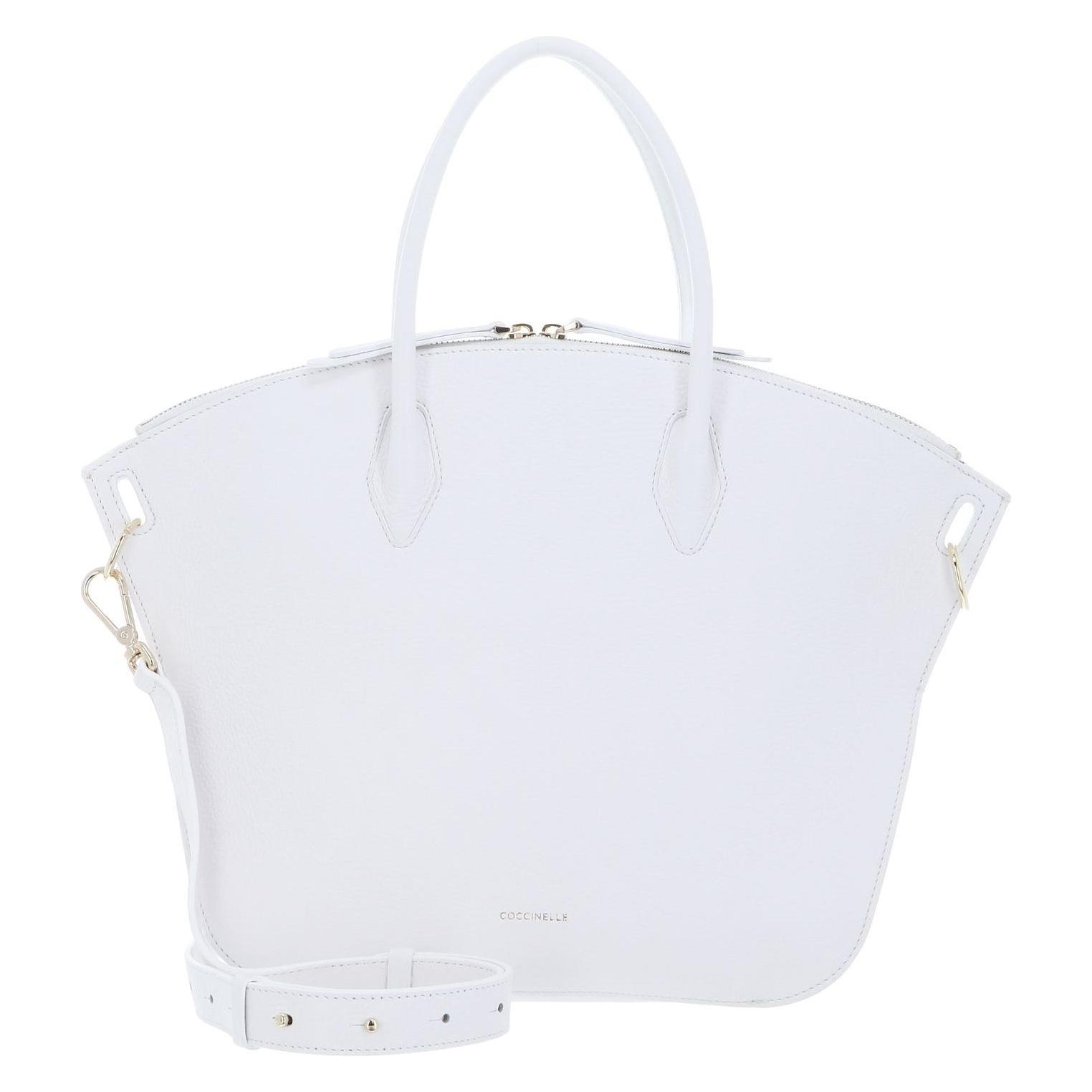 Coccinelle, Damen, Handtasche, Flare Hand Bag Grained Leather, Weiss