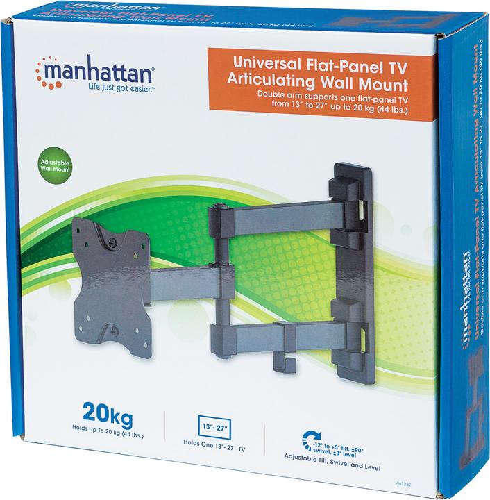 Produktbild Manhattan Universal TV-Wandhalterung, neig- und schwenkbar (Wand, 27", 20 kg)