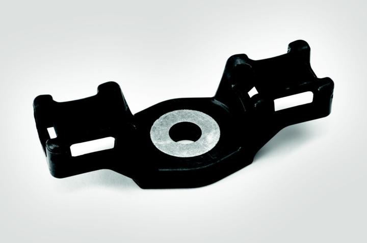 Actual product image HellermannTyton HDM375BDM4W-R-PA66HIRHSUV-BK (100) Mounting base 89x35 151-0210 (Fixing loops, 89 mm, 100 pcs.)