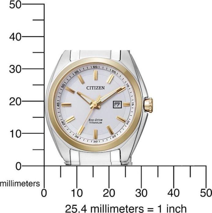 Actual product image Citizen EW2214-52A Eco-Drive Super Titanium Ladies 34mm 10ATM (Analogue wristwatch, 34 mm)
