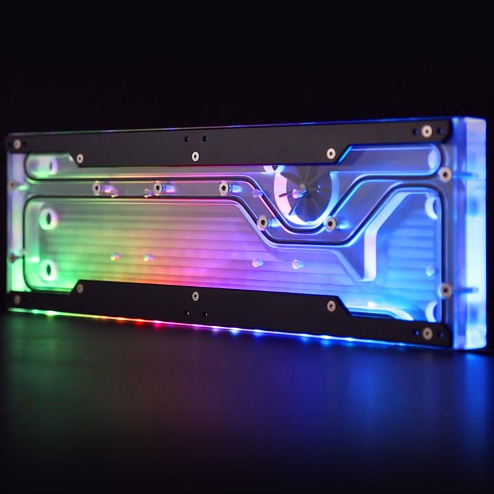 Actual product image Raijintek ACHERON 360 RBW Distro Plate - Acrylic, D-RGB