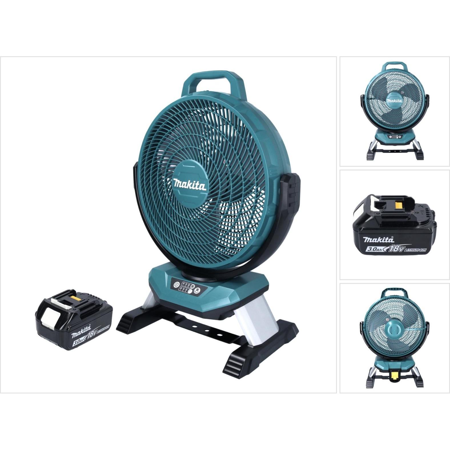 Makita DCF 301 F1 Battery Fan Ventilatore 18 V 33 cm + 1x batteria 3.0 Ah - senza caricatore, Ventilatore