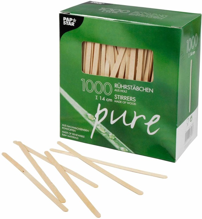 Immagine prodotto Papstar agitatori in legno puro 14cm (1000 x)