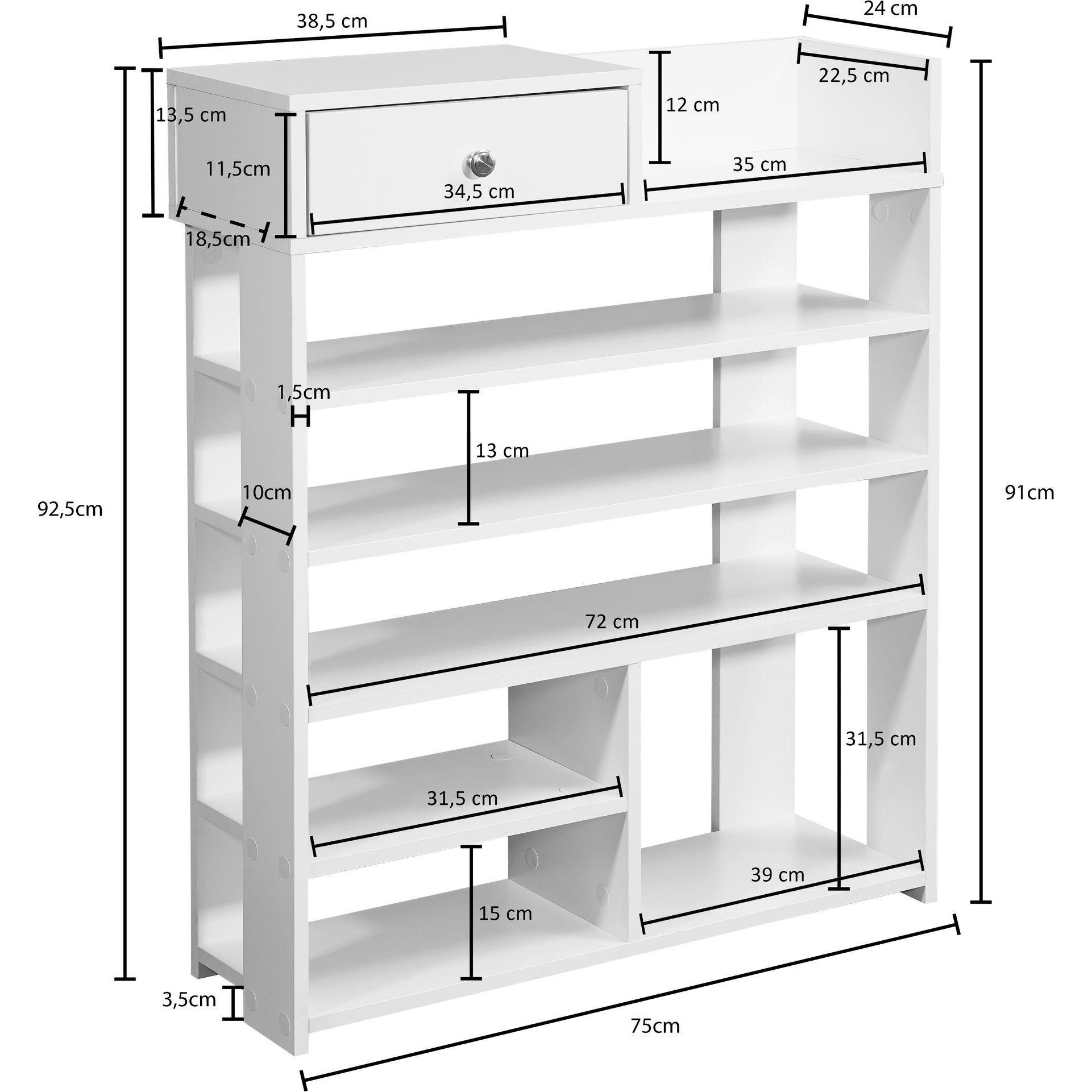 Thumbnail - FineBuy, Schuhschrank, Emily (24 x 75 x 93 cm)