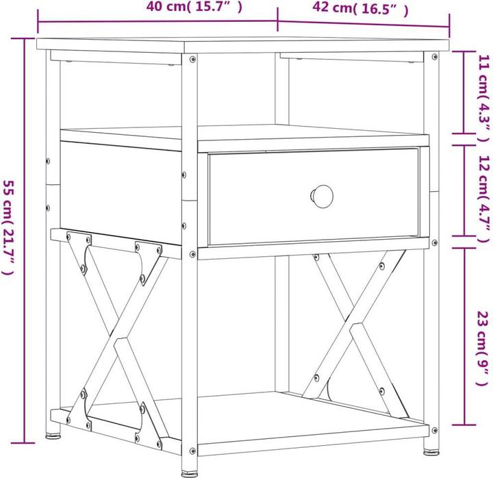 Immagine prodotto vidaXL Nachttisch (40 x 42 x 55 cm)