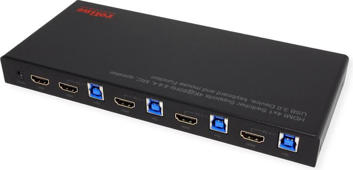 Actual product image Roline KVM Switch 4fach, USB + HDMI 4K60