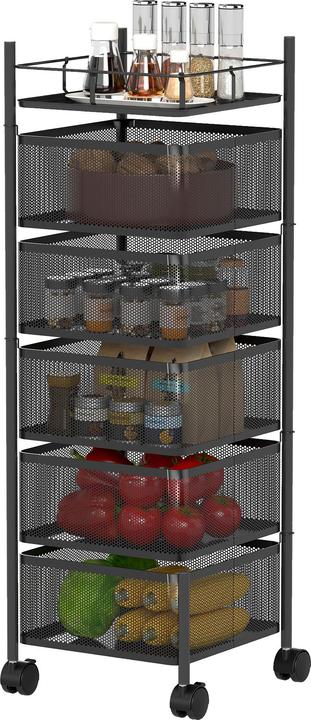 Image du produit Homcom Küchenwagen Metall Schwarz