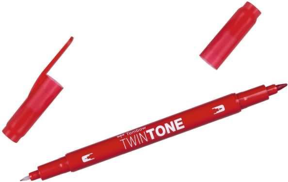 Immagine prodotto Tombow Penne in fibra Twintone (75, Rosso Fragola, 1 x)