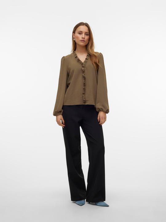 Produktbild Vero Moda Normal geschnitten V-Ausschnitt Elastische Bündchen Voluminöser Armschnitt Top Bluse (XS)