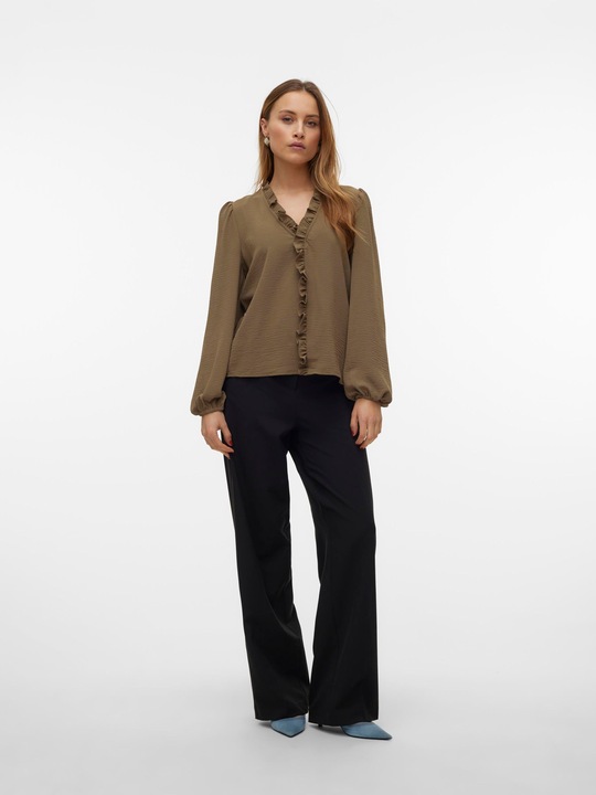 Actual product image Vero Moda Regular fit V-neckline Elasticated cuffs Voluminous sleeve cut Top Blouse (XS)
