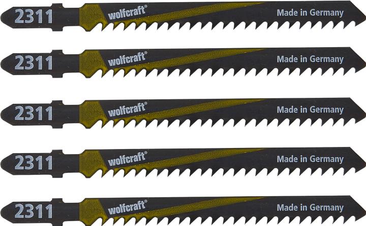 Produktbild wolfcraft 5 Stichsägeblätter HCS L=100mm T-Schaft