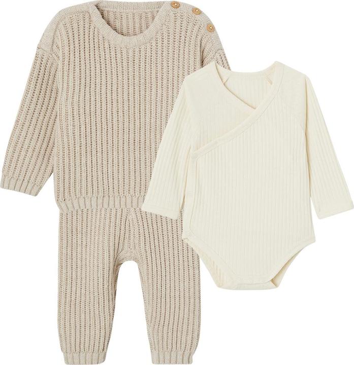 Actual product image Vertbaudet Unisex Baby-Set: Pullover, Strickhose & Wickelbody (50)