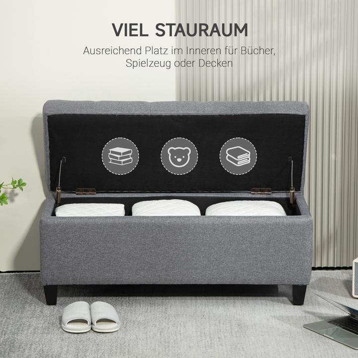 Produktbild Homcom Sitzbank Polyester, Schaumstoff Hellgrau (40 cm)