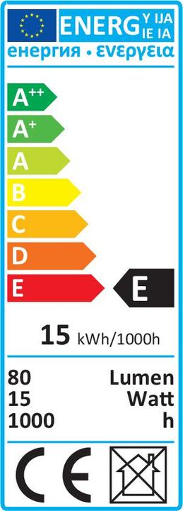 Energy Label Konstsmide Spare bulb (E14, 100 lm, 1x)