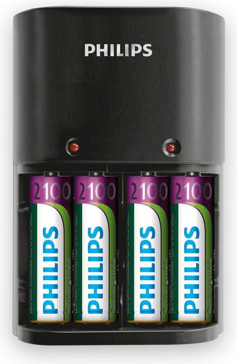 Philips MultiLife Battery Charger SCB1490NB/12 (4 pcs., AA, 2100 mAh, Rechargeable battery)