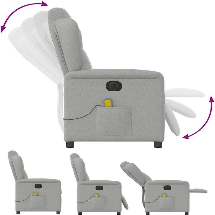 Immagine prodotto vidaXL Poltrona massaggiante elettrica in tessuto grigio nuvola