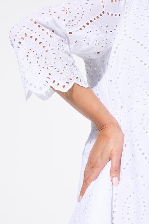 Produktbild Ulla Popken Midikleid, Lochspitze, Tunika-Ausschnitt, 3/4-Arm (54)