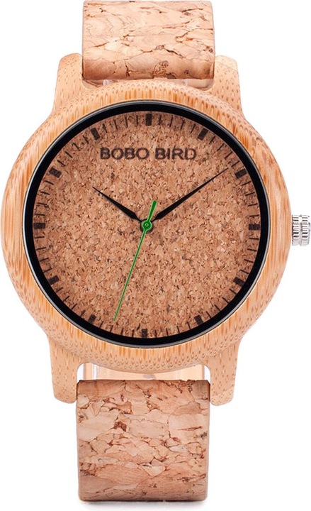 Image du produit Natura Punto Montre élégante en bambou et liège, boîtier en bambou, bracelet en liège