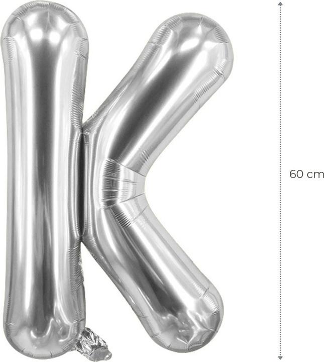 Produktbild Hermex Buchstabenballon K Silbrig Geburtstagsparty Ballon Folienballon 60cm (1 x)