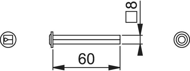 Actual product image Hoppe Square spindle I-profile spindle square 8 x 60 mm iron galvanised divided