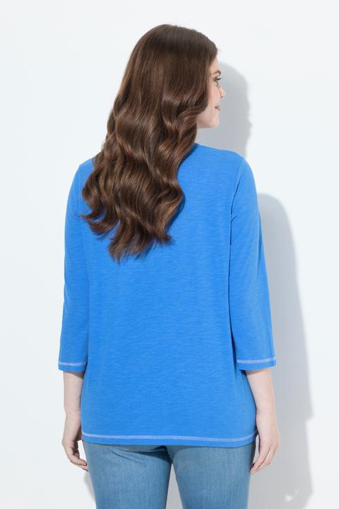 Immagine prodotto Ulla Popken Maglia dal taglio svasato con scritta, scollo a girocollo e maniche a 3/4 (42, 44)