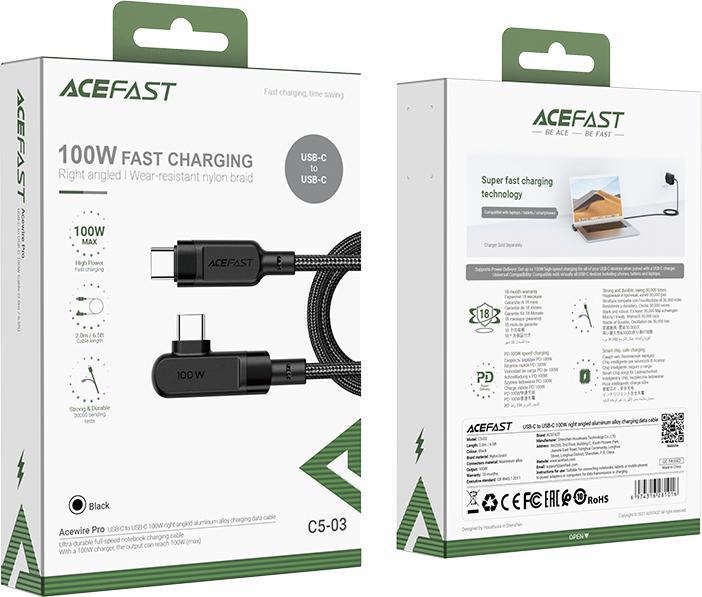 Actual product image Acefast C5-03 (2 m, USB 2.0, 100 W)