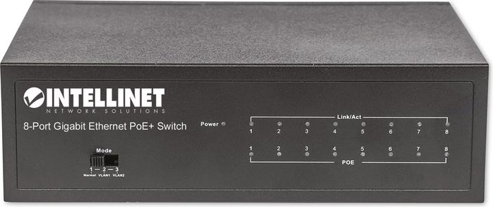 Produktbild Intellinet 8-Port PoE+ Gigabit Switch 8PoE+ Ports IEEE 802.3at/af Power-over-Ethernet PoE+/PoE-konform 60W D... (8 Ports)