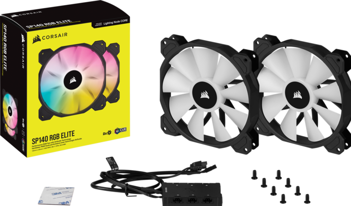 Produktbild Corsair SP140 RGB Elite Dual Node C (140 mm, 2 x)